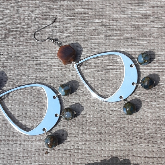 NWT Tigers Eye & Impression Jasper Sterling Silver - Picture 9 of 12